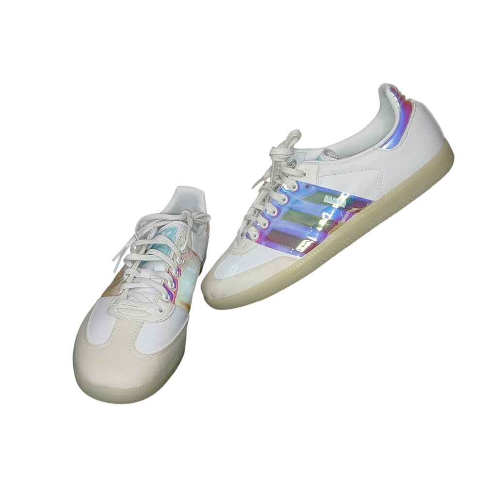 adidas White Sneakers with Iridescent Accent